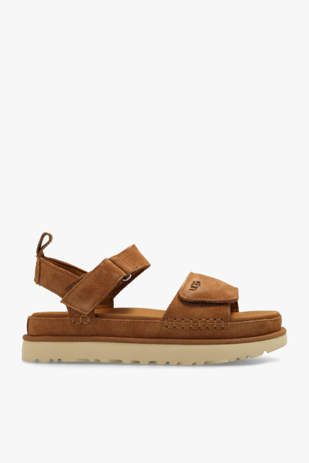 Brown Goldenstar platform sandals UGG SchaferandweinerShops Sweden Sandale a Semelle Compensee Ugg Harlow En Daim Brun